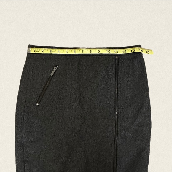 J.Crew The Pencil Asymmetrical Zipper Wool Blend Skirt - Picture 3 of 7